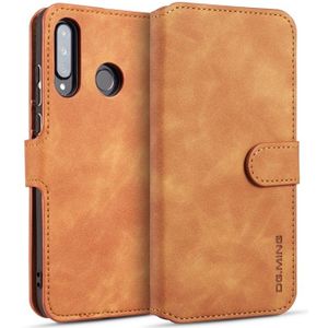 DG.MING Retro Oil Side Horizontal Flip Case with Holder & Card Slots & Wallet for Huawei P30 Lite(Brown)