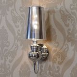 Simple Modern Study Living Room Bedroom Bedside Lamp Fashion Creative Corridor Aisle Foyer Wall Lamp  Size:M(Silver)