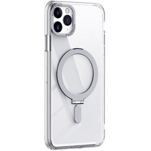 Voor iPhone 11 Pro Max Skin Feel MagSafe schokbestendig telefoonhoesje met houder