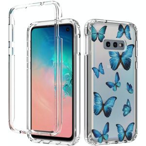 For Samsung Galaxy S10e 2 in 1 High Transparent Painted Shockproof PC + TPU Protective Case(Blue Butterfly)