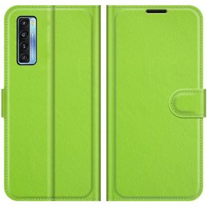 For TCL 20S / 20 5G / 20L Litchi Texture Horizontal Flip Protective Case with Holder & Card Slots & Wallet(Green)