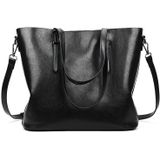 Casual PU Shoulder Bag Ladies Handbag Messenger Bag (Black)