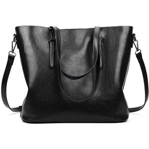 Casual PU Shoulder Bag Ladies Handbag Messenger Bag (Black)