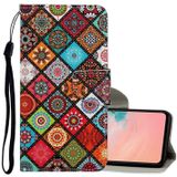 For Samsung Galaxy A12 Colored Drawing Pattern Horizontal Flip Leather Case with Holder & Card Slots & Wallet & Lanyard(Ethnic Style)