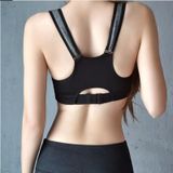 7 Color Fitness Yoga Push Up Sports Bra Women Gym Running Padded Tank Top Athletic Vest Underwear Shockproof Zipper Sports Bra XL(Gray)