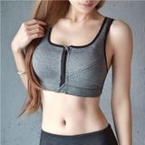 7 Color Fitness Yoga Push Up Sports Bra Women Gym Running Padded Tank Top Athletic Vest Underwear Shockproof Zipper Sports Bra XL(Gray)