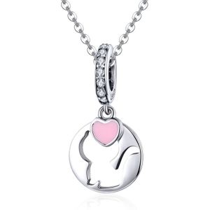 S925 Sterling Silver Cat Pendant DIY Bracelet Necklace Accessories  Style:Pendent + Chain