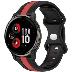 Voor Garmin Venu 2 Plus 20 mm vlindergesp tweekleurige siliconen horlogeband (zwart + rood)