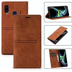 Voor Samsung Galaxy A40 Droom Magnetische Zuigbedrijf Horizontale Flip PU Lederen Case met Houder & Card Slot & Portemonnee (Bruin)