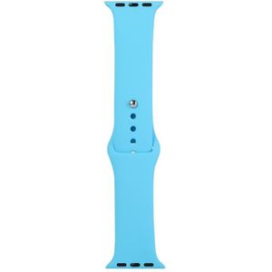 For Apple Watch Series 6 & SE & 5 & 4 40mm / 3 & 2 & 1 38mm Silicone Watch Replacement Strap  Short Section (female)(Blue)