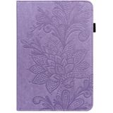 Voor Nokia T20 10.4 2021 Lace Flower Embossing Patroon Lederen Tablet Case (Paars)