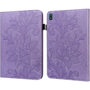 Voor Nokia T20 10.4 2021 Lace Flower Embossing Patroon Lederen Tablet Case (Paars)