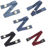 6 stks jeans niet-markerende onzichtbare elastische canvas luie riem (lichtblauw dubbel daisy)