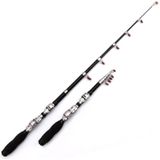 36cm Portable Telescopic Sea Fishing Rod Mini Fishing Pole  Extended Length : 2.1m  Black Clip Reel Seat