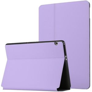 Voor Huawei Mediapad T3 10 Dual-vouwen Horizontale Flip Tablet lederen tas met houder (licht paars)