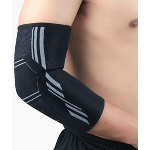 A Pair Sports Elbow Pads Breathable Pressurized Arm Guards Basketball Tennis Badminton Elbow Protectors  Size: M (Black Gray)