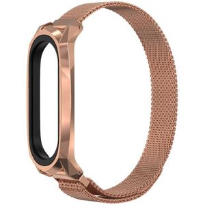 For Xiaomi Mi Band 6 / 5 / 4 / 3 Mijobs Milan Magnetic GT Stainless Steel Replacement Watchband(Rose Gold)