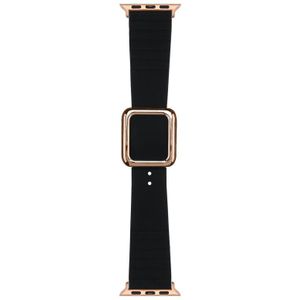 Rose gouden vierkante gesp siliconen horlogeband voor Apple Watch Series 7 45mm/6&SE&5&4 44mm/3&2&1 42mm