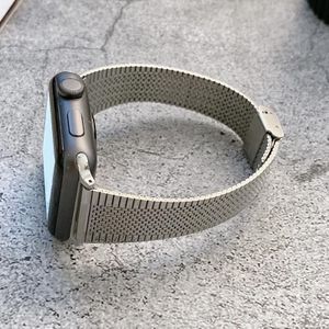 Small Waist Steel Replacement Strap Watchband For Apple Watch Series 7 & 6 & SE & 5 & 4 40mm  / 3 & 2 & 1 38mm(Silver)