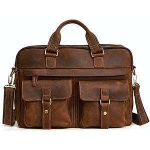 6360 Men Business Briefcase 17 Inch Laptop Computer Messenger Bag(Brown)