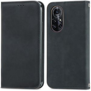 Retro Skin Feel Business Magnetic Horizontal Flip Leather Case with Holder & Card Slots & Wallet & Photo Frame For Huawei Nova 8 Pro(Black)