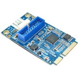 MINI PCI-E to USB 3.0 Front 19 Pin Desktop PC Expansion Card with 4 Pin Power Connection Port (Blue)