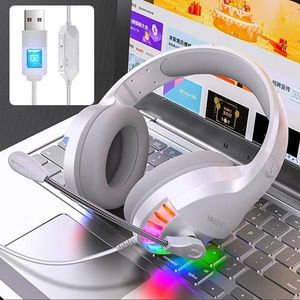 YINDIAO Q2 Head-mounted Wired Gaming Headset with Microphone  Version: Single USB Sound Card(White)