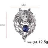 3 PCS Retro Wolf Head Brooches Creative Personality Animal Pin Men Suits Coat Badge Accessories(Golden)