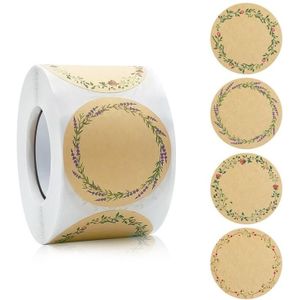 5 rollen kraftpapier bloem plant sticker geschenkverpakking decoratie sticker  maat: 5 0 cm (B-92-50)