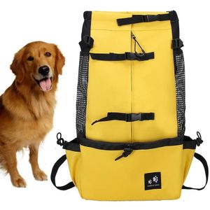 Ventilated And Breathable Washable Pet Portable Backpack  Size: M(Yellow)