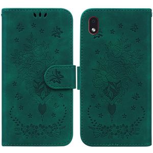 Voor Samsung Galaxy A01 Core / M01 Core Butterfly Rose Lederen telefoonhoesje