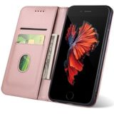 For iPhone 6 / 6s Strong Magnetism Shockproof Horizontal Flip Liquid Feel Leather Case with Holder & Card Slots & Wallet(Rose Gold)