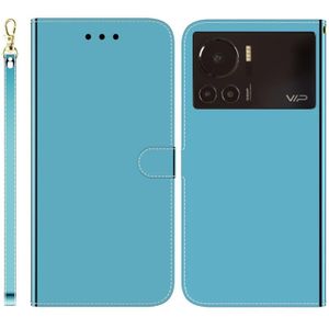 Voor Infinix Note 12 VIP Geïmiteerd Spiegel Oppervlak Horizontale Flip Lederen Telefoon Case (Blauw)