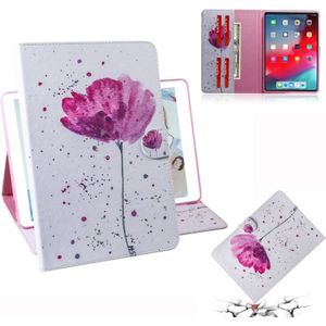 Purple Orchids Pattern Horizontal Flip Leather Case for  iPad Pro 11 inch (2018)  with Holder & Card Slot & Wallet