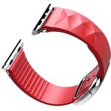 Modern Style Silicone Replacement Strap Watchband For Apple Watch Series 6 & SE & 5 & 4 40mm / 3 & 2 & 1 38mm  Style:Silver Buckle(Red)