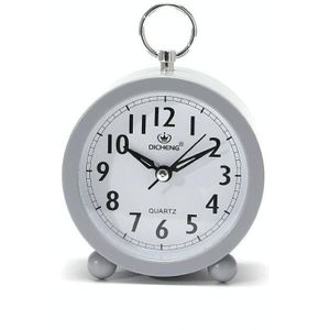 2 PCS Office Home Round Alarm Clock Student Watch Gift(Grey)