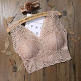 Women Lace Crop Top Seamless Ladies Sexy V neck Tube Tops  Size:One Size(Skin)