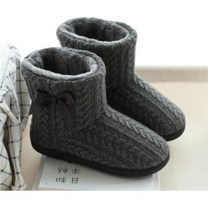Winter Home Boots Dikke-Soled Non-Slip Katoenen Slippers  Maat: 35-36(Grijs)