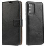 For Samsung Galaxy S20 Crazy Horse Texture Detachable Magnetic Back Cover Horizontal Flip Leather Case with Holder & Card Slots & Photo Frame & Wallet(Black)