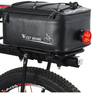 West Fietsen Elektrische Fiets Back Seat Driving Bag Mountainbike Riding Waterdichte Opbergtas (Zwart)