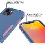 Commuter Shockproof TPU + PC Protective Case For iPhone 13 mini(Royal Blue + Pink)