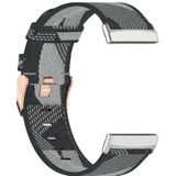 Voor Fitbit Versa 3 Nylon Weave Canvas Horlogeband (Grijs)