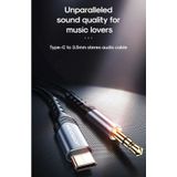 JOYROOM SY-A03 Type-C / USB-C to 3.5mm Port High-fidelity Audio Cable  Length:2m(Black)