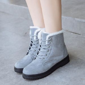 Dames katoenen schoenen plus fluwelen sneeuwlaarzen  maat:42(grijs)