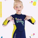 DIVE&SAIL Children Warm Swimsuit One-piece Wetsuit Long Sleeve Cold-proof Snorkeling Surfing Suit  Size: XXL(Yellow)