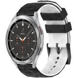 Voor Samsung Galaxy Watch 4 Classic 46 mm 20 mm voetbalpatroon tweekleurige siliconen horlogeband (zwart + wit)
