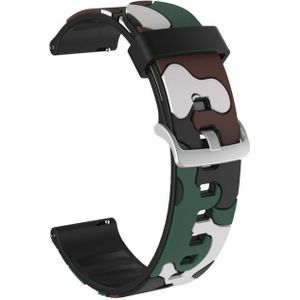 20mm For Samsung Galaxy Watch 3 41mm Camouflage Silicone Replacement Wrist Strap Watchband with Silver Buckle(3)