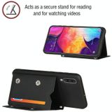 For Samsung Galaxy A50 & A30s & A50s Skin Feel PU + TPU + PC Back Cover Shockproof Case with Card Slots & Holder & Photo Frame(Black)