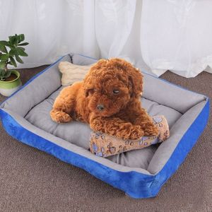 Dog Bone Pattern Big Soft Warm Kennel Pet Dog Cat Mat Blanket  with Blanket Size: M  70×50×15cm (Light Grey)