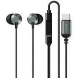 REMAX RM-512a USB-C / Type-C Metal  In-ear Wired Earphone  Support Music & Call(Black)